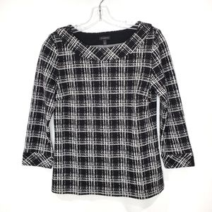 TALBOTS Checker Plaid Patterned Blouse